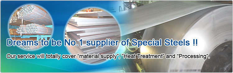 Dreams to be No.1 supplier of Special Steels !!
Our service will totally cover 